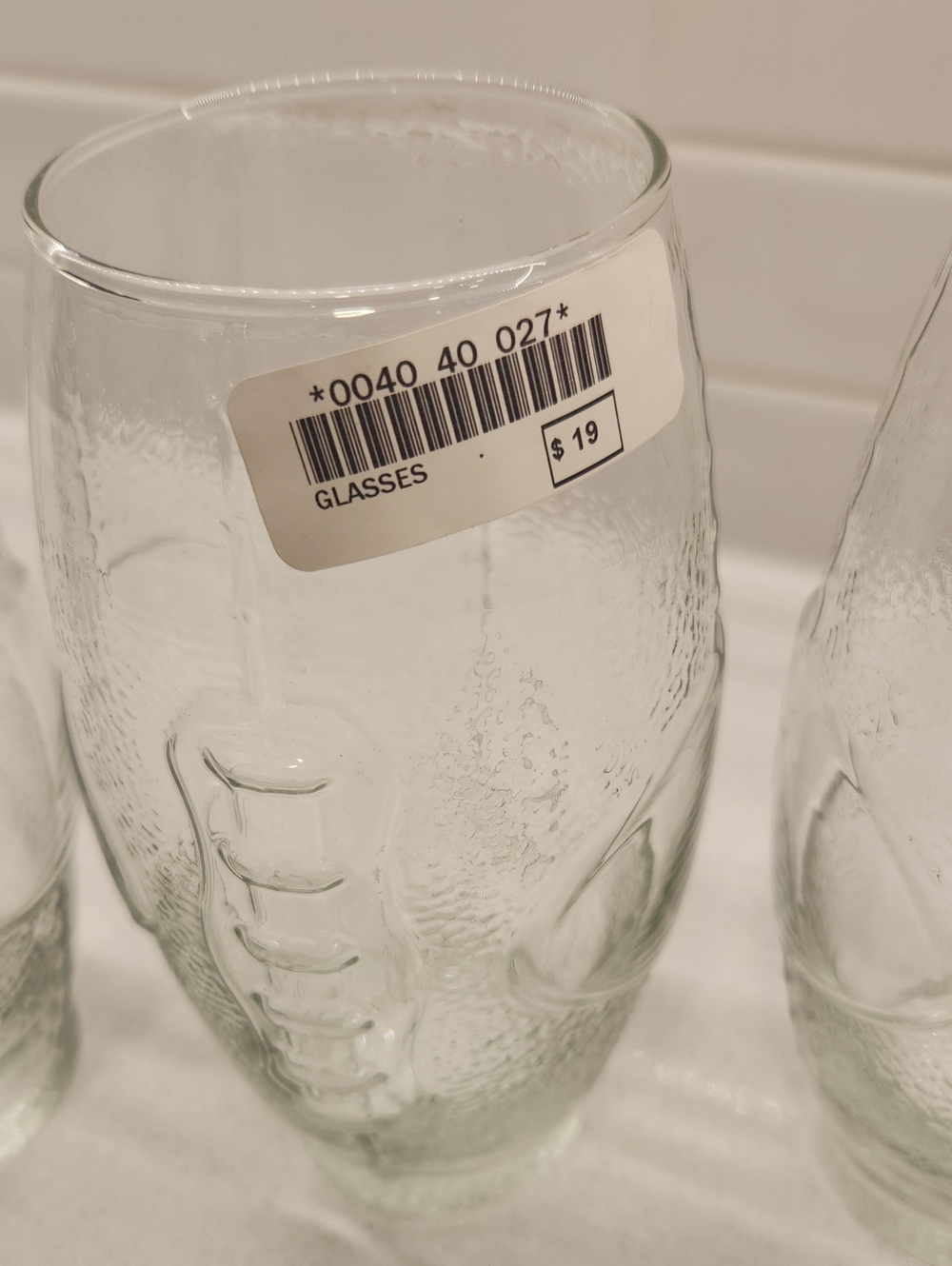 NWTClear Textured Glass Tumbler - Set of 4 - Picture 3 of 5